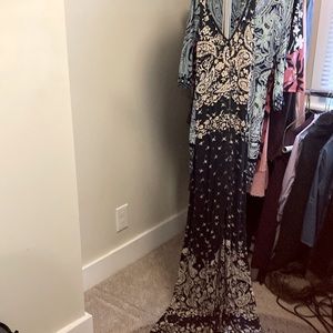 Long sundress. Split open button up front